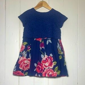 MINI BODEN EUC Navy Eyelet Floral Dress
